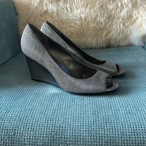 Bandolino Glittering Silver Wedges